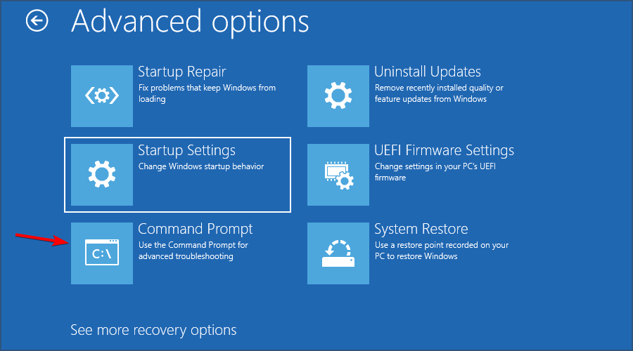 troubleshoot advanced options