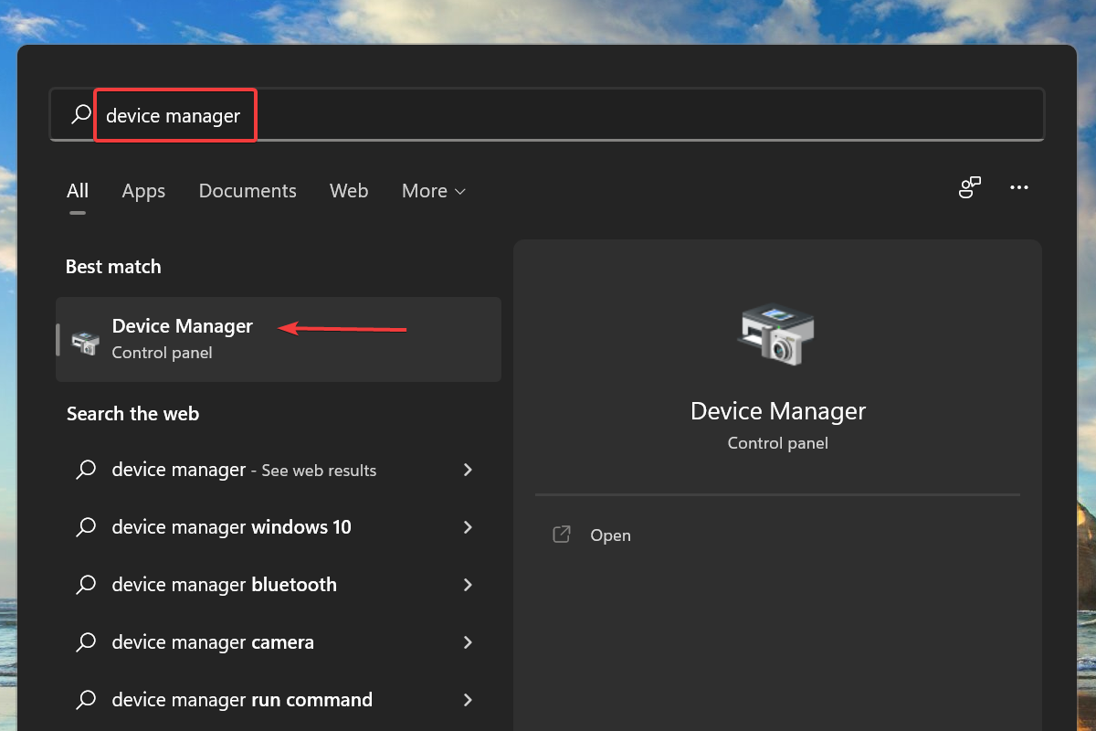 Avvia Gestione dispositivi per correggere l'arresto anomalo del desktop di Windows 11