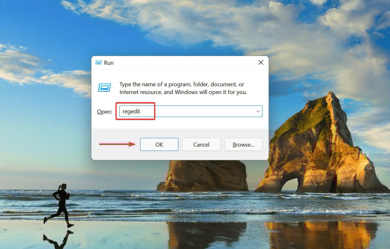 Launch Registry to turn off password protected sharing in Windows 11n