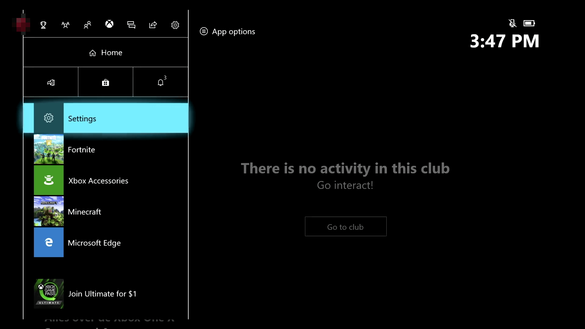 going settings xbox