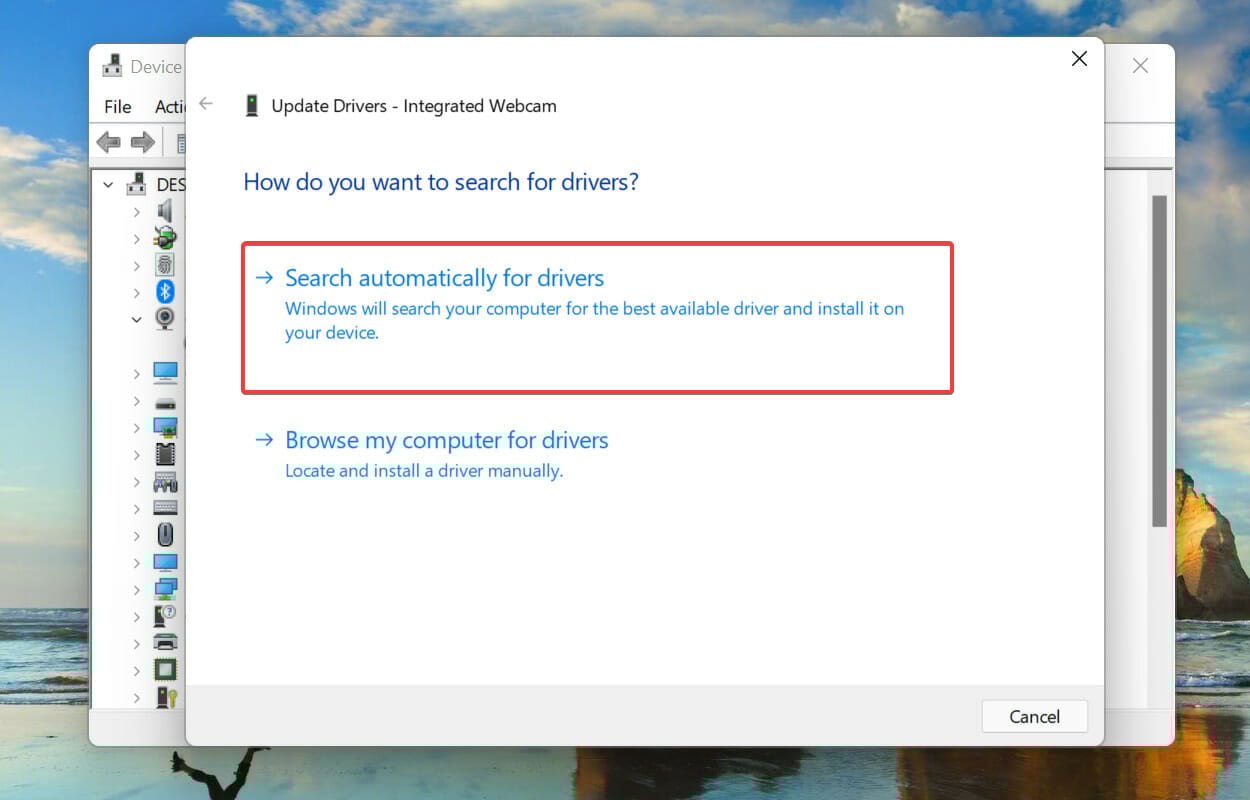 Search automatically for drivers