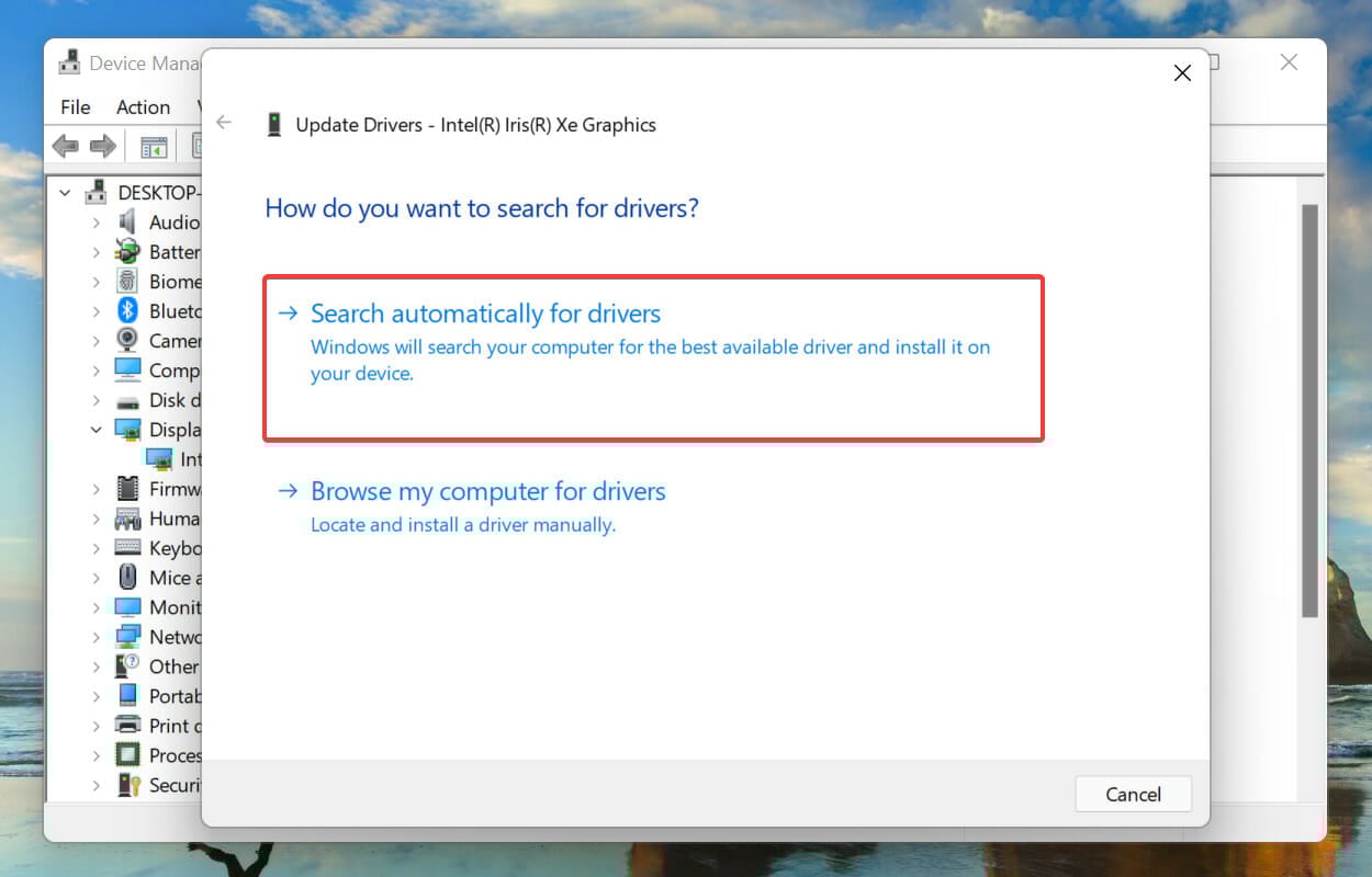 Search automatically for drivers