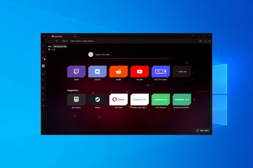opera gx gaming browser