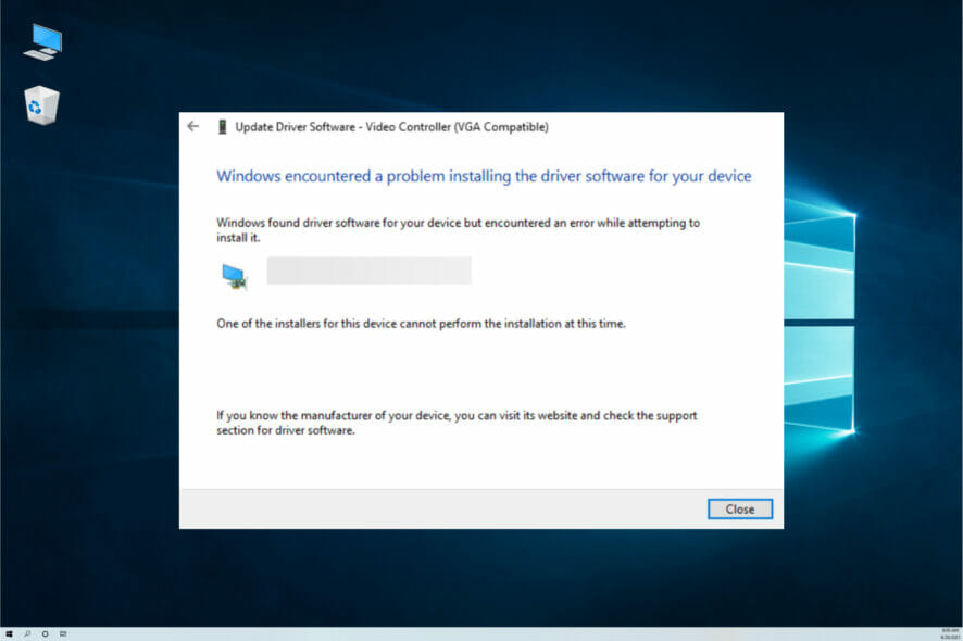 Fix Windows encountered a problem installing the driver software for your device