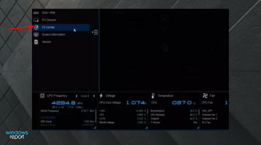 EZ Update- update BIOS Windows 11