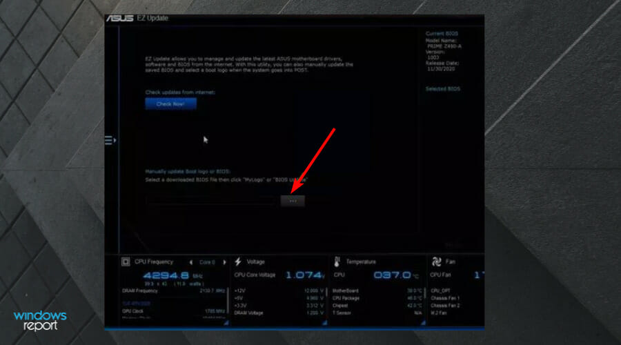 Manually update your BIOS on Al Suite