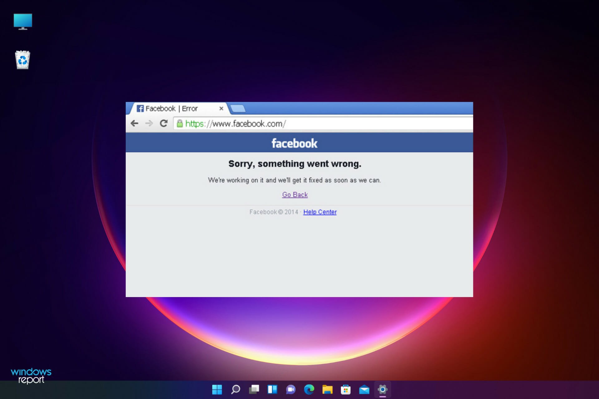 Facebook: Sorry, something went wrong error