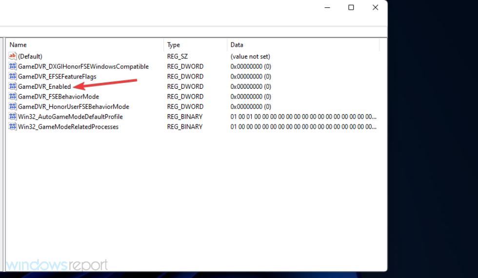 gamedvr enabled dword disable dvr windows 11