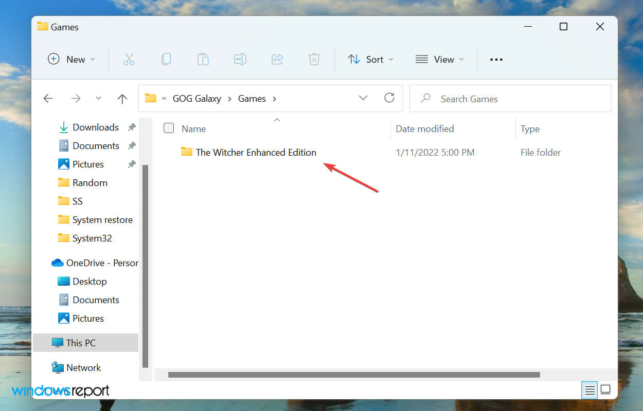 Open game folder to play games without gog galaxy