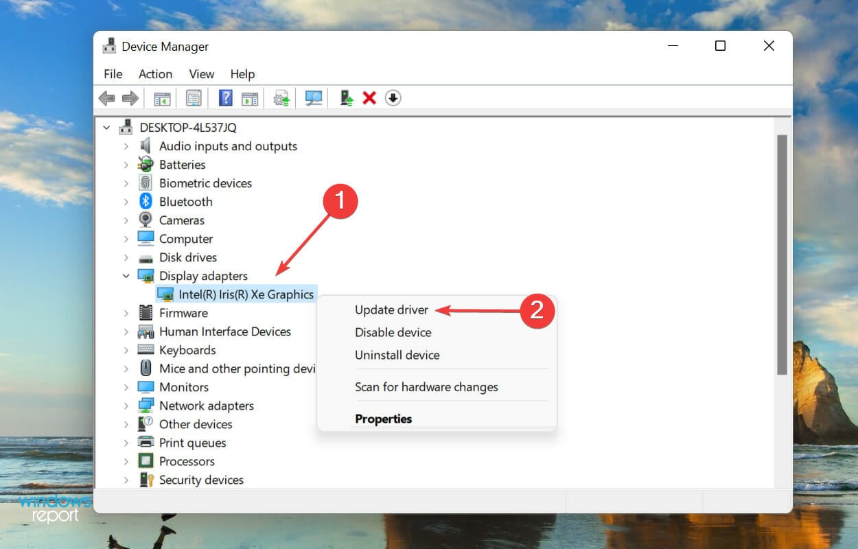 Update driver to fix runtime error windows 11