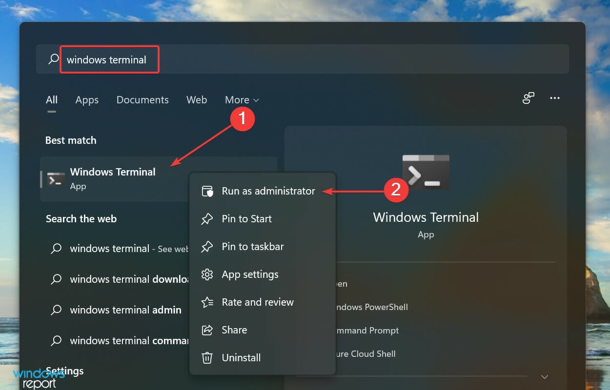 Launch elevated Windows Terminal to fix can't install windows 11 on ssd