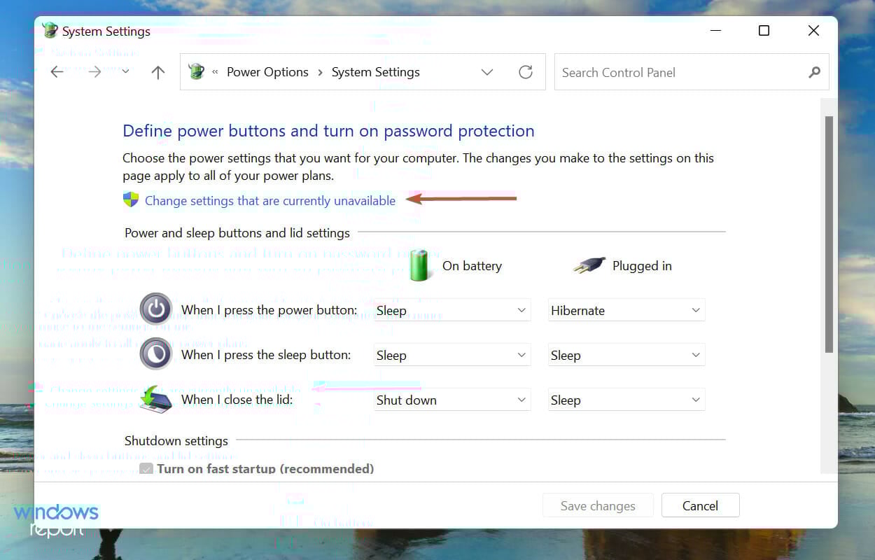 Change settings that are currently unavailable to fix windows 11 not detecting keyboard