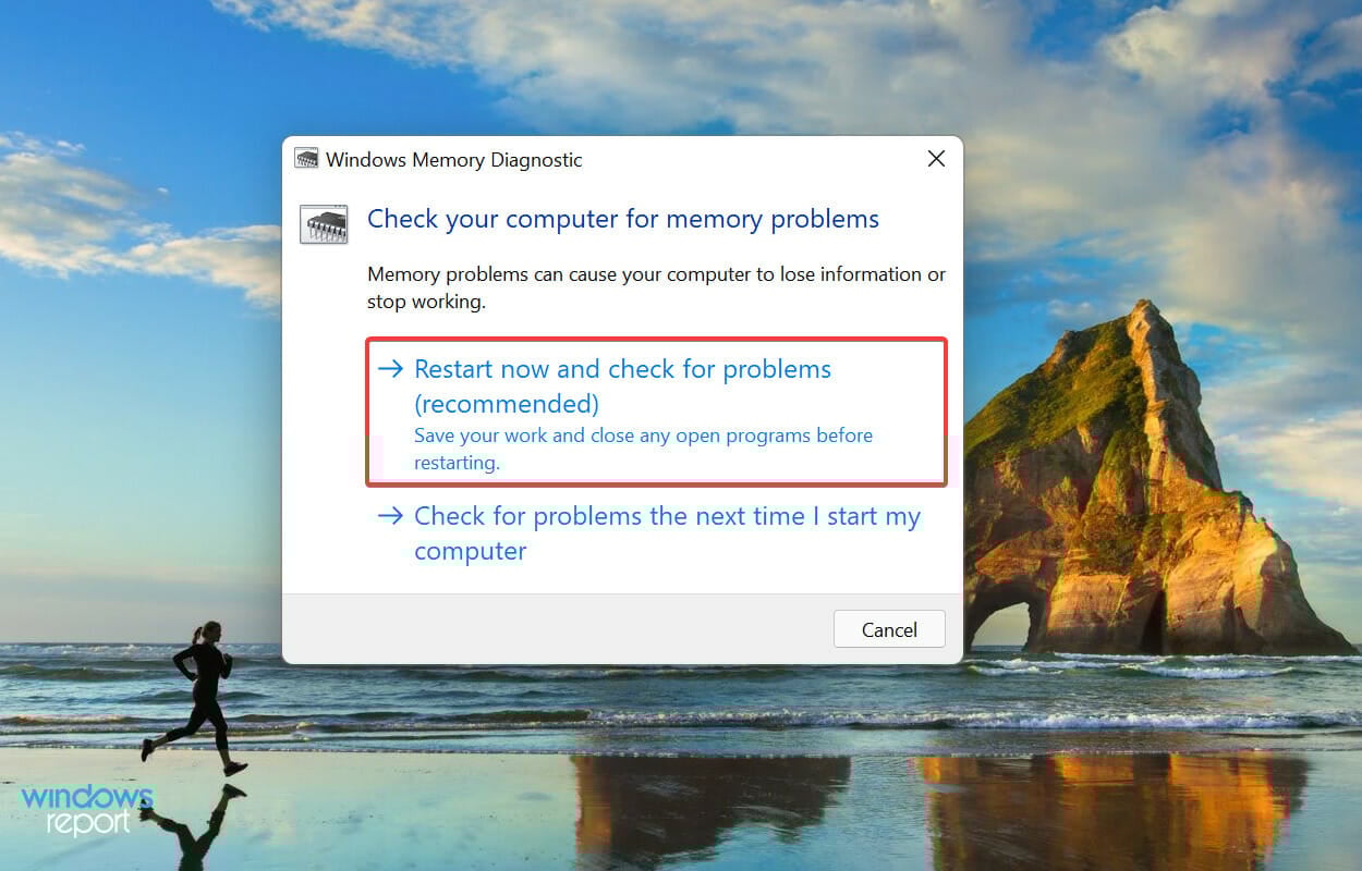 Restart now and check for problems