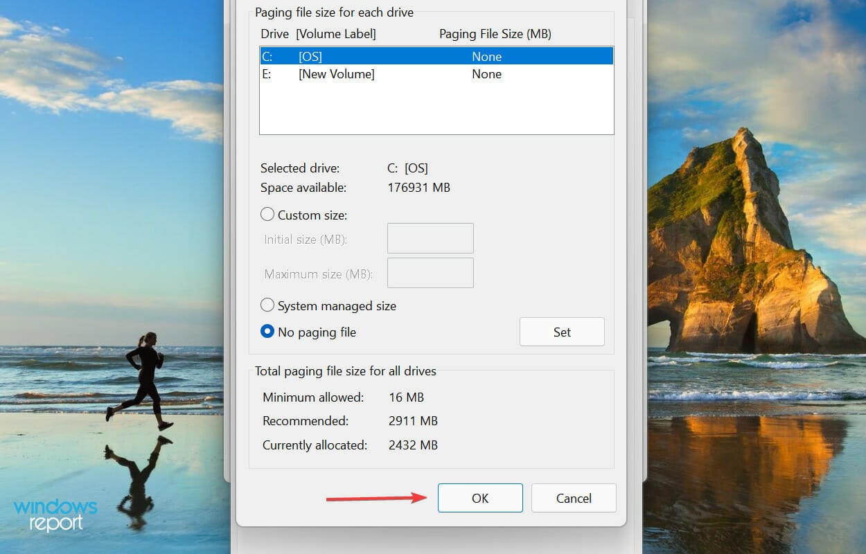 Click OK windows 11 not using all ram