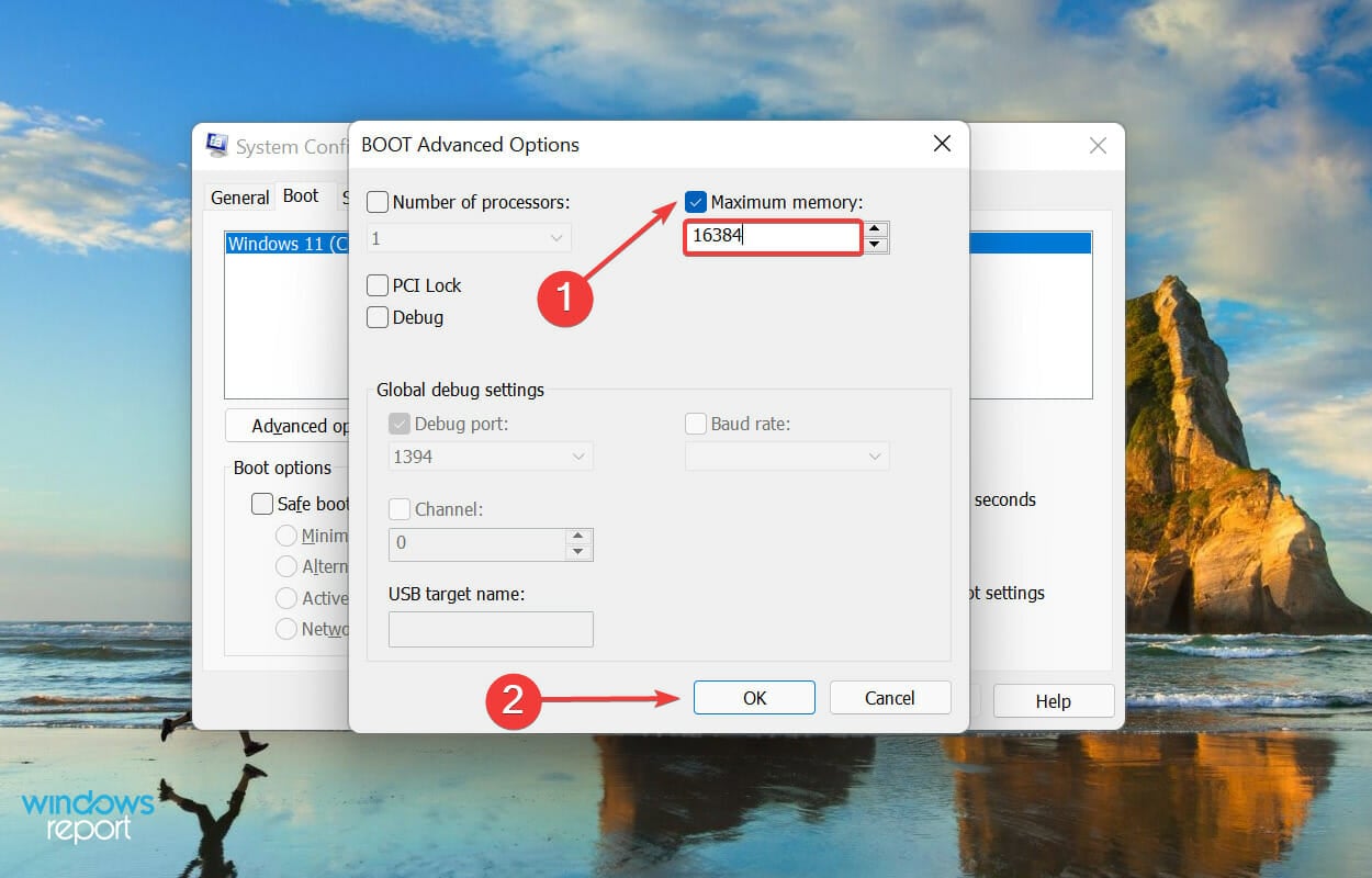 Change maximum memory to fix windows 11 not using all ram