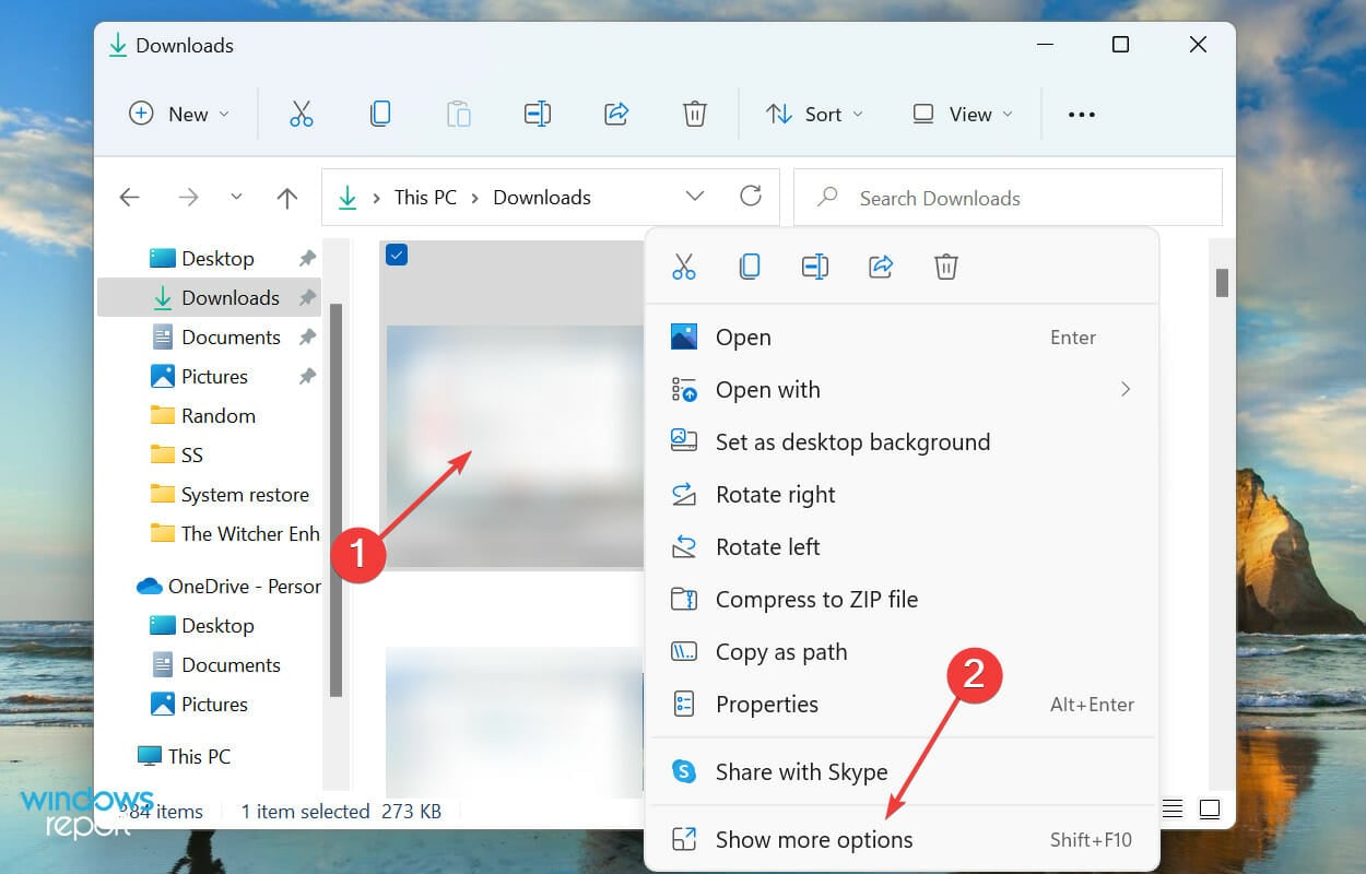 Show more options
