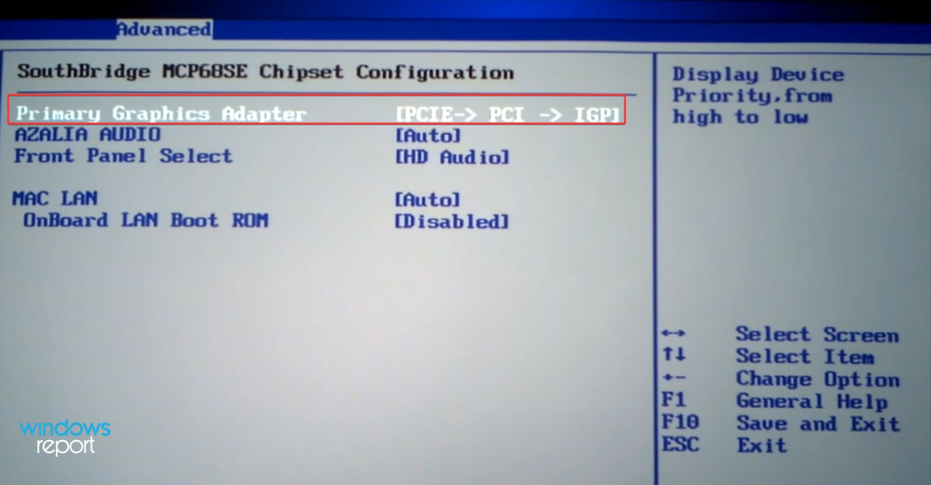 Primary Graphics Adapter