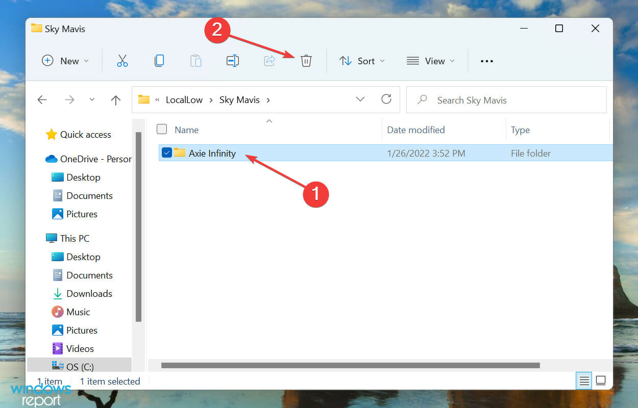 Delete Axie infinity folder to fix axie infinity not working