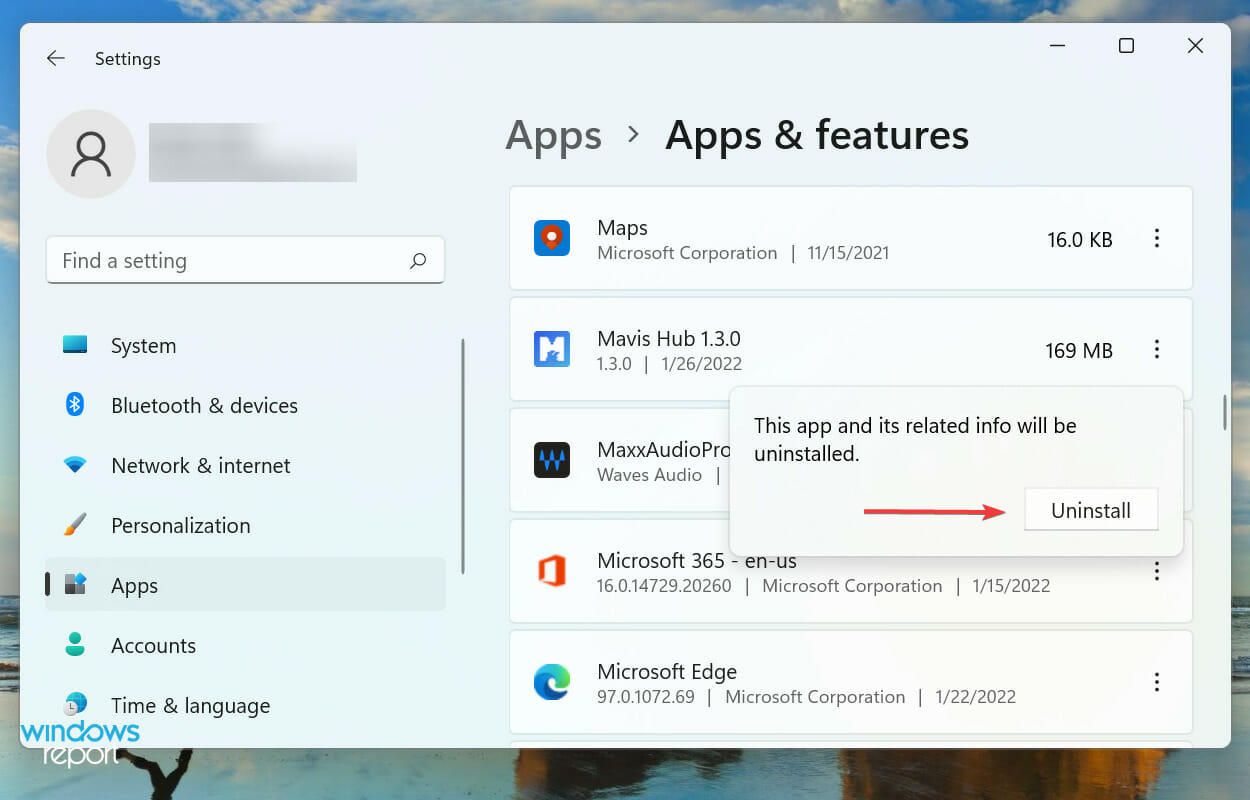 Confirm Uninstall