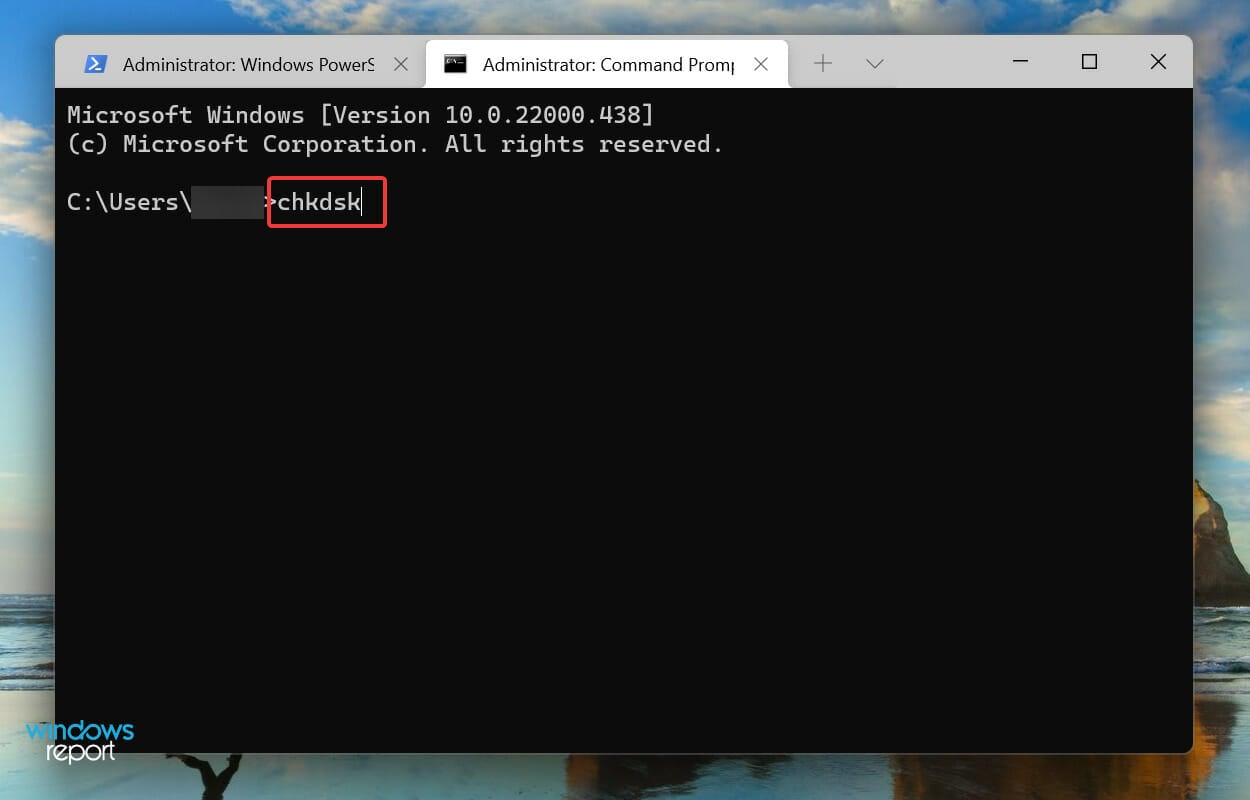 Exécutez ChecDisk pour corriger la luminosité qui ne fonctionne pas sous Windows 11