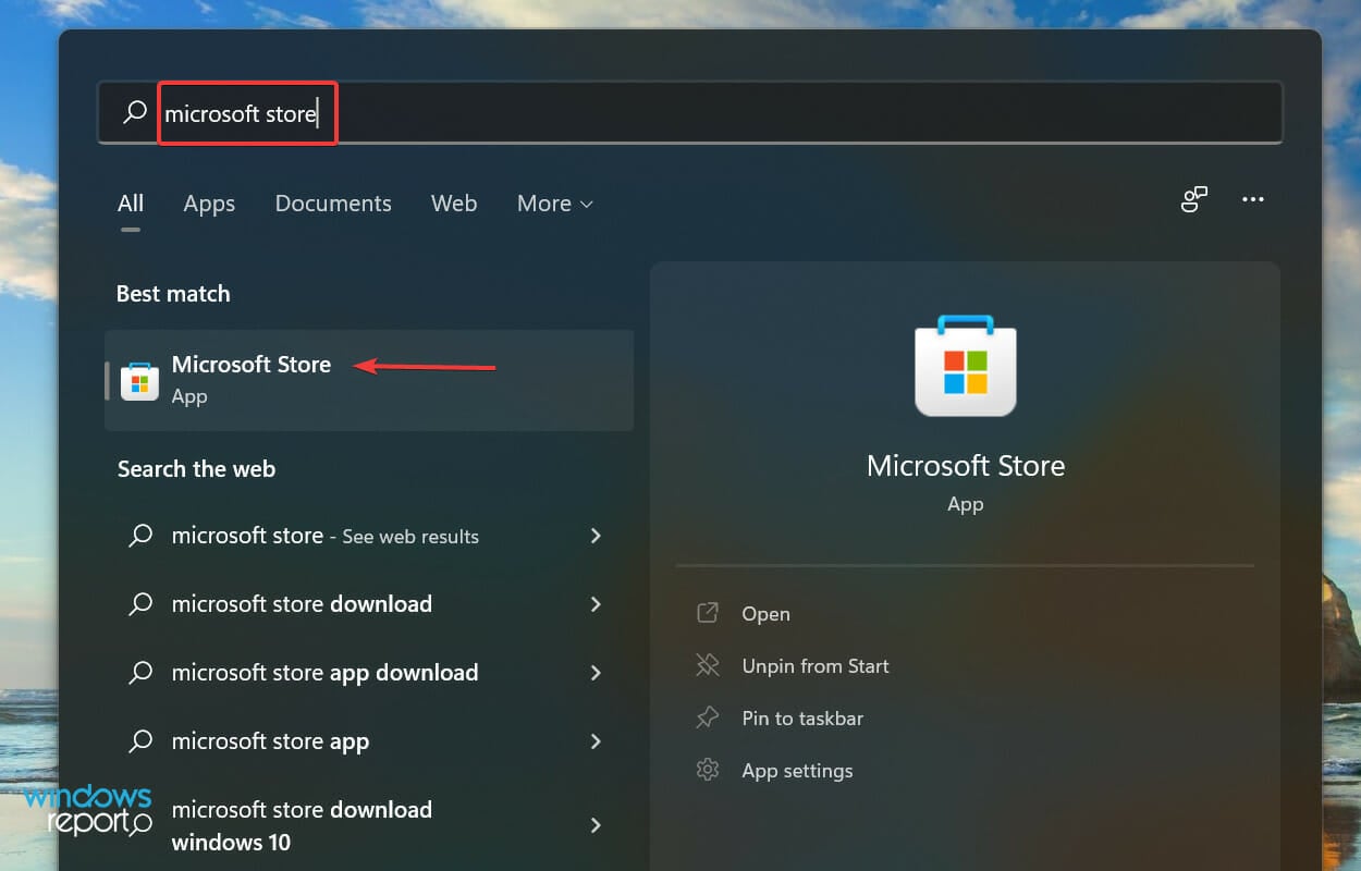 Launch Microsoft Store