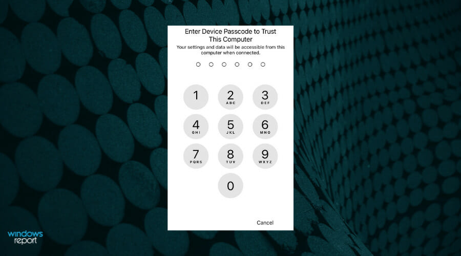 Enter passcode
