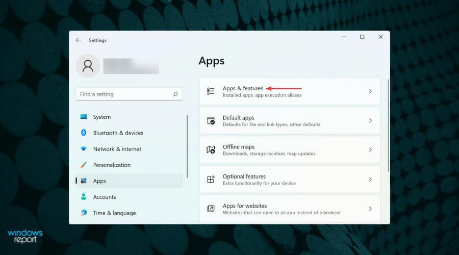 Apps & features