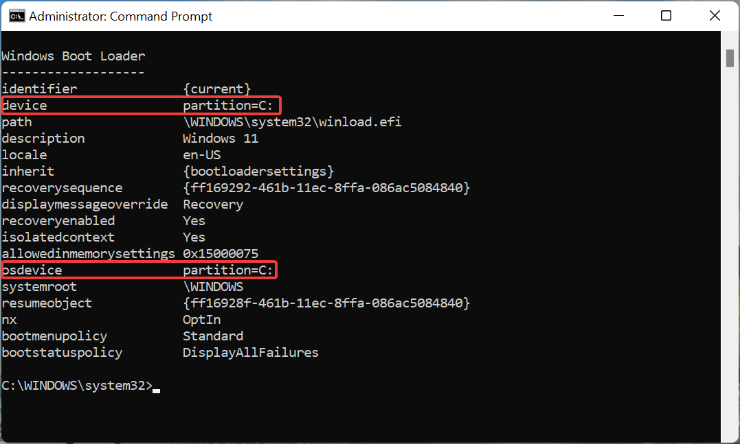 Check partitions