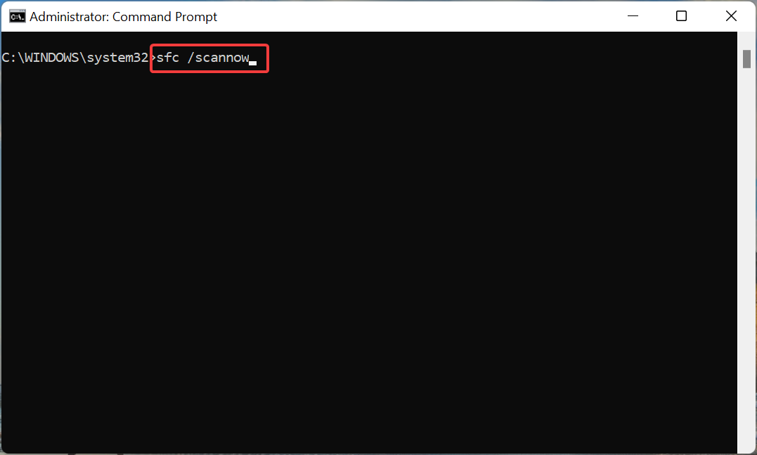 Run SFC scan to fix srttrail.txt windows 11