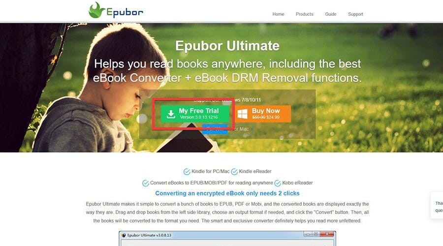convert kindle to epubor step 1