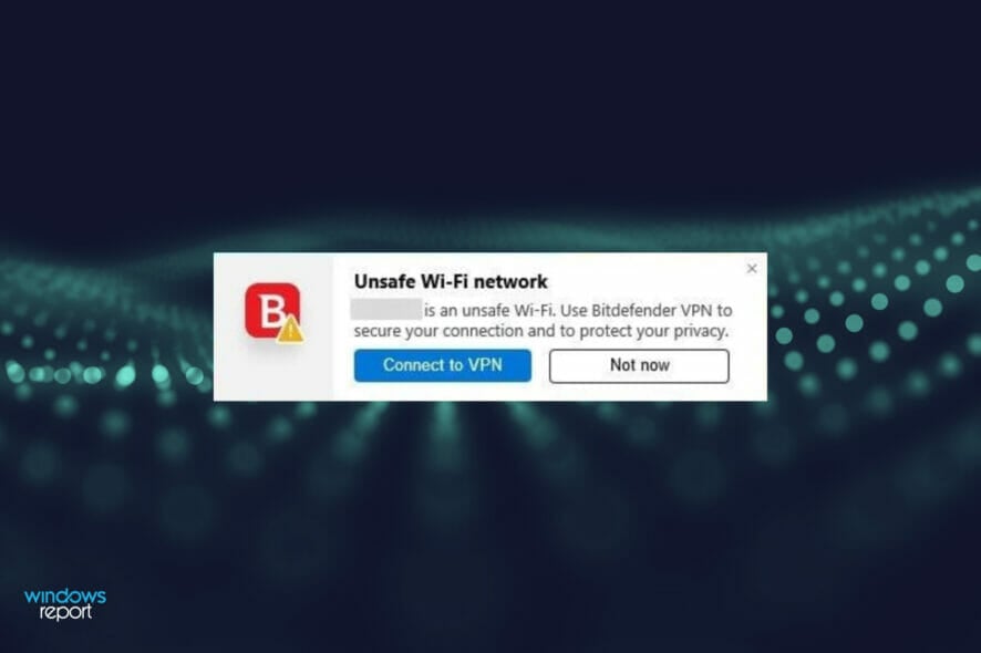 Disable unsafe Wi-Fi network notification from BitDefender in Windows 11