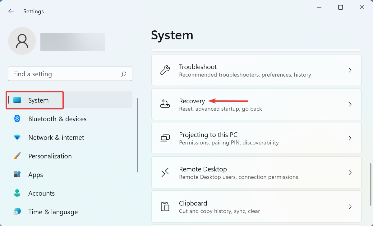 Recovery to repair Windows 10