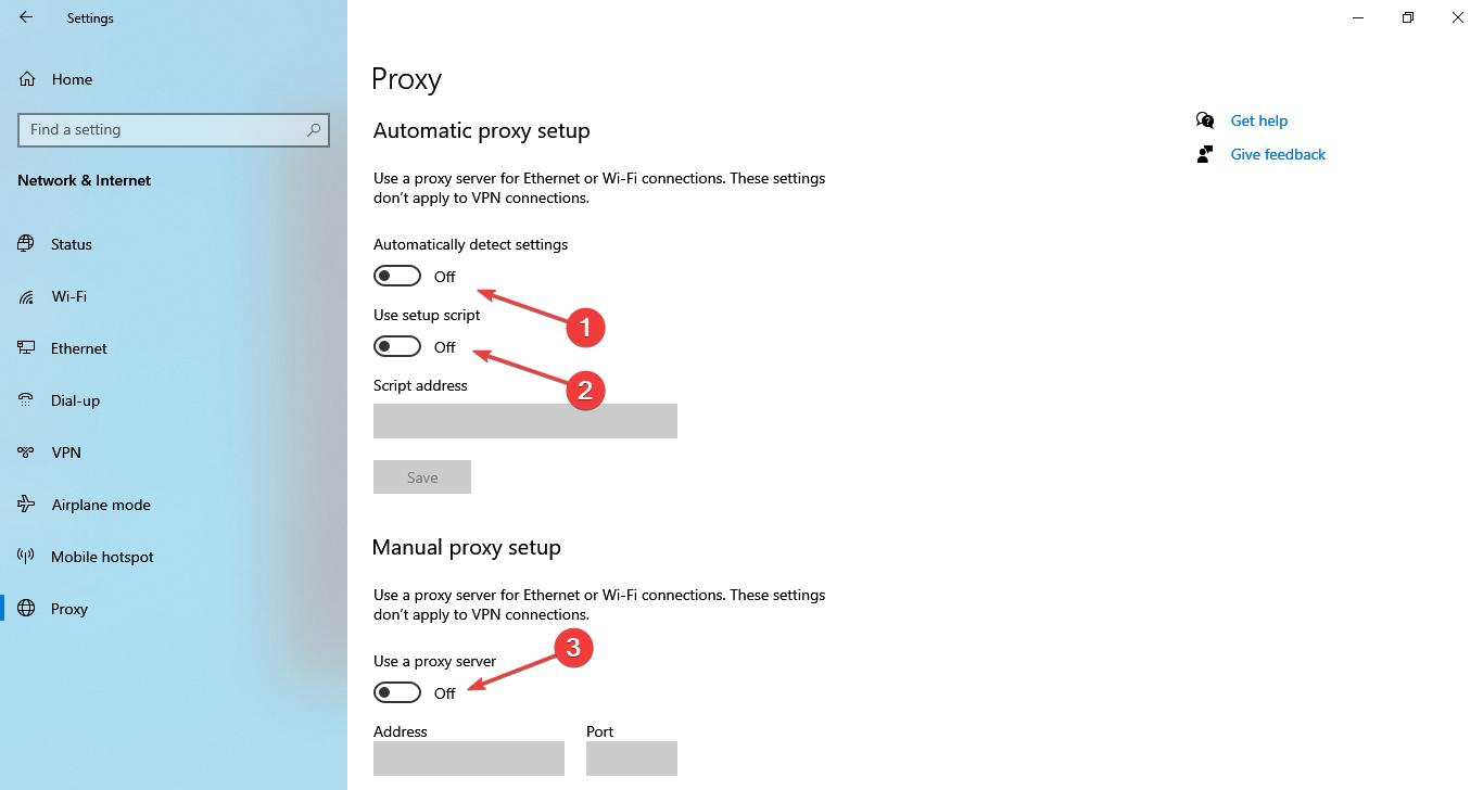 disable proxy to fix slow lan speed windows 10