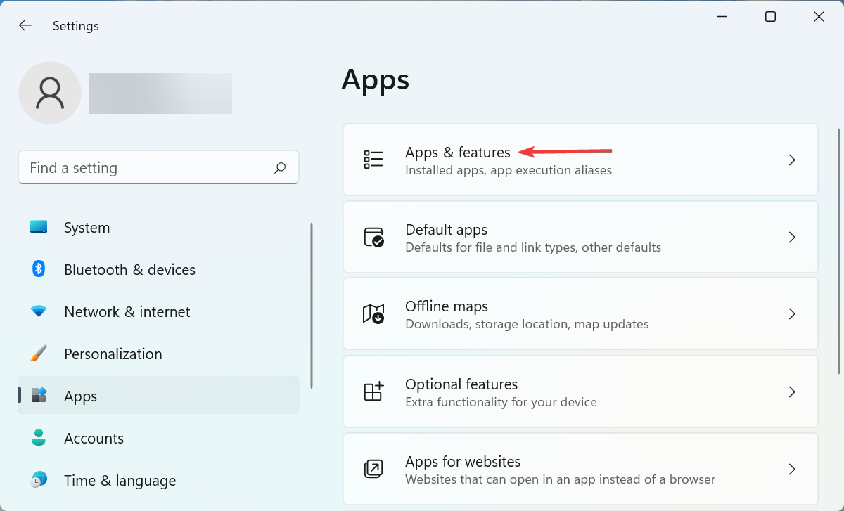 Apps & features