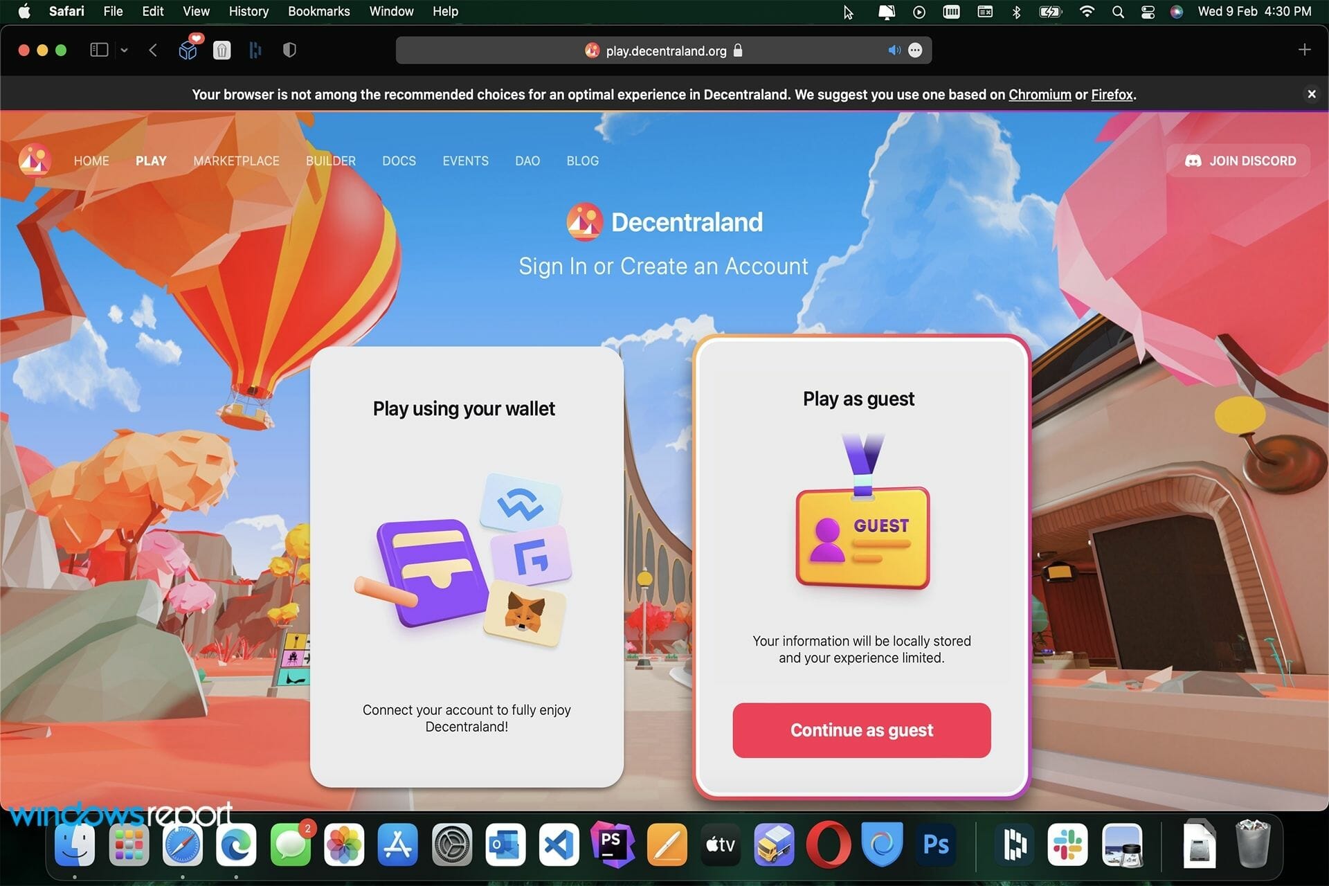 Fix Decentraland not working on Safari