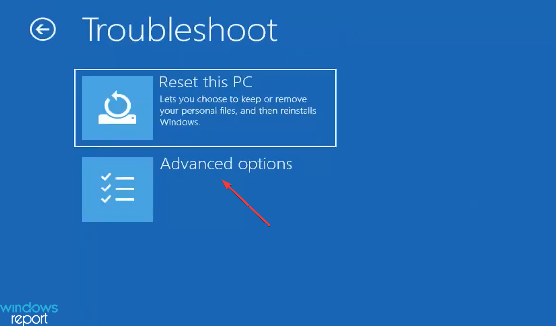 Advanced options to undo system restore windows 11