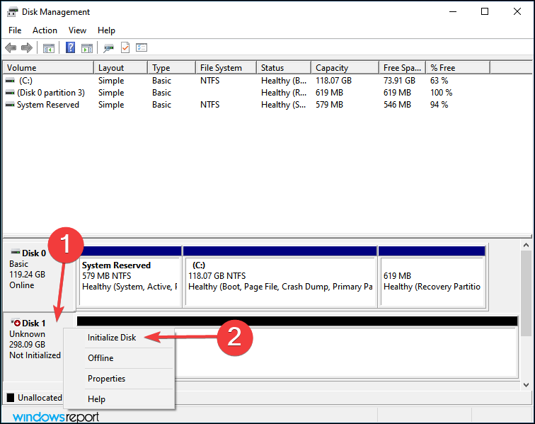 Initialize disk to fix windows 11 not recognizing ssd
