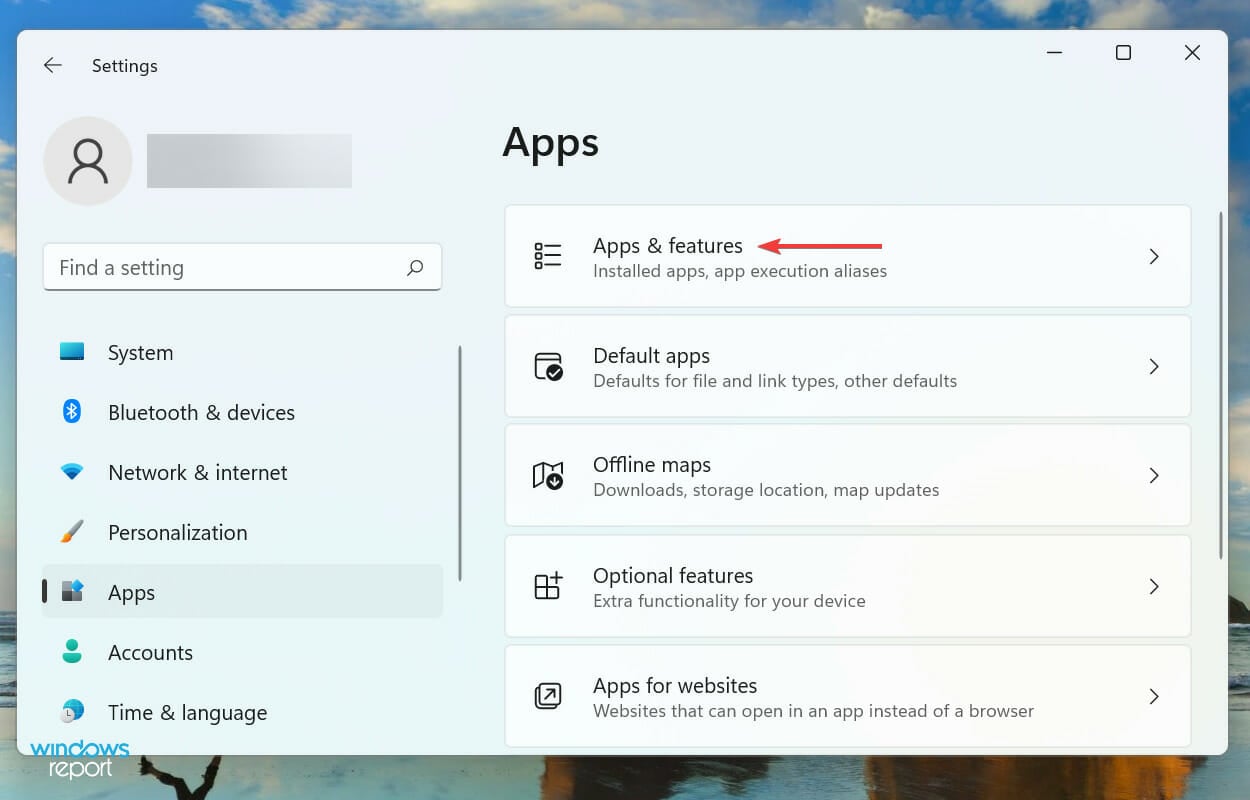Apps & features