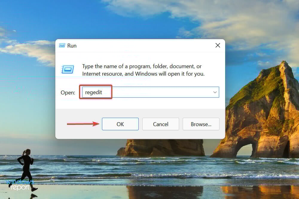 Launch Registry editor to fix xbox app not launching games windows 11