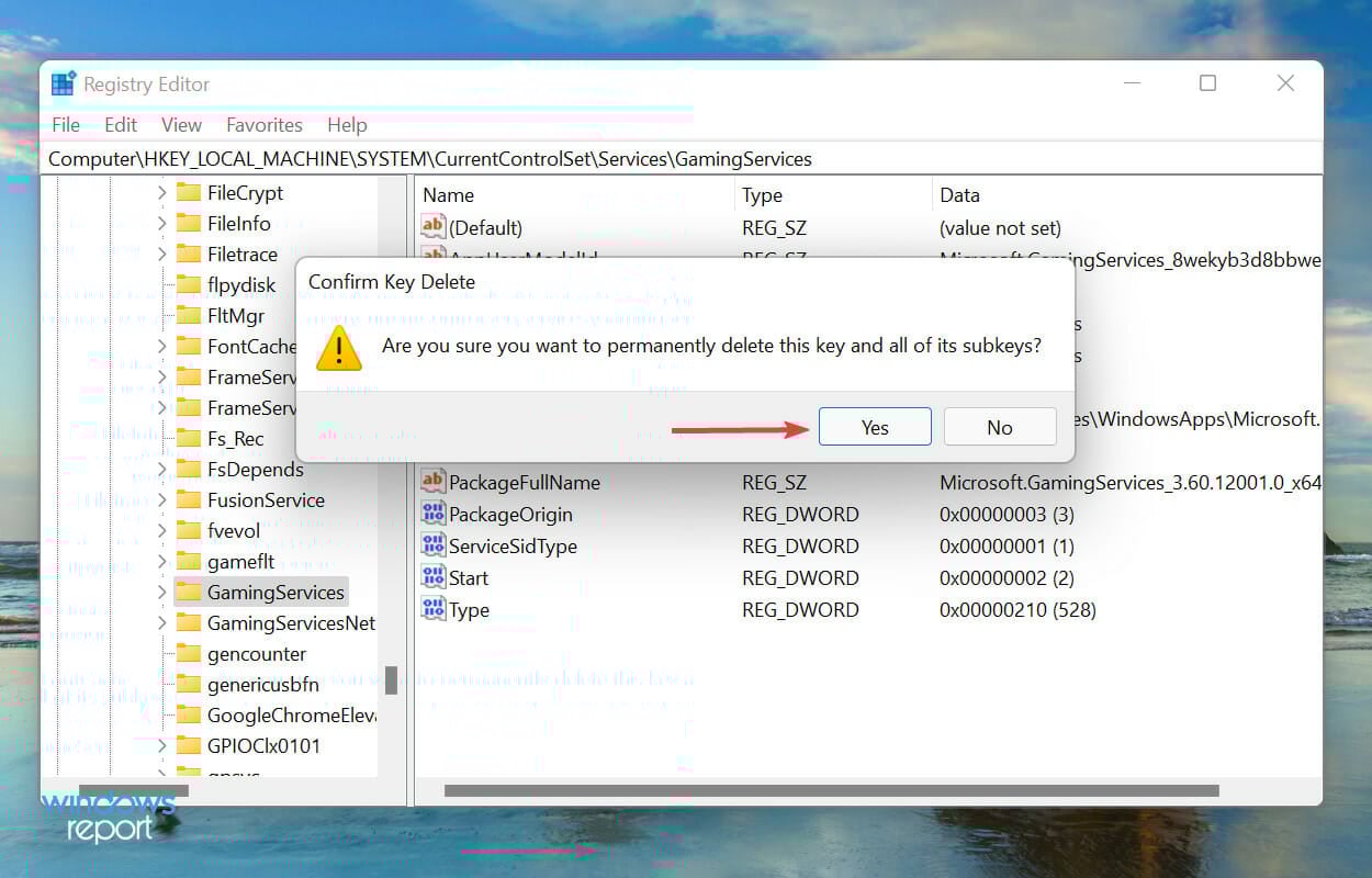 Confirm deletion
