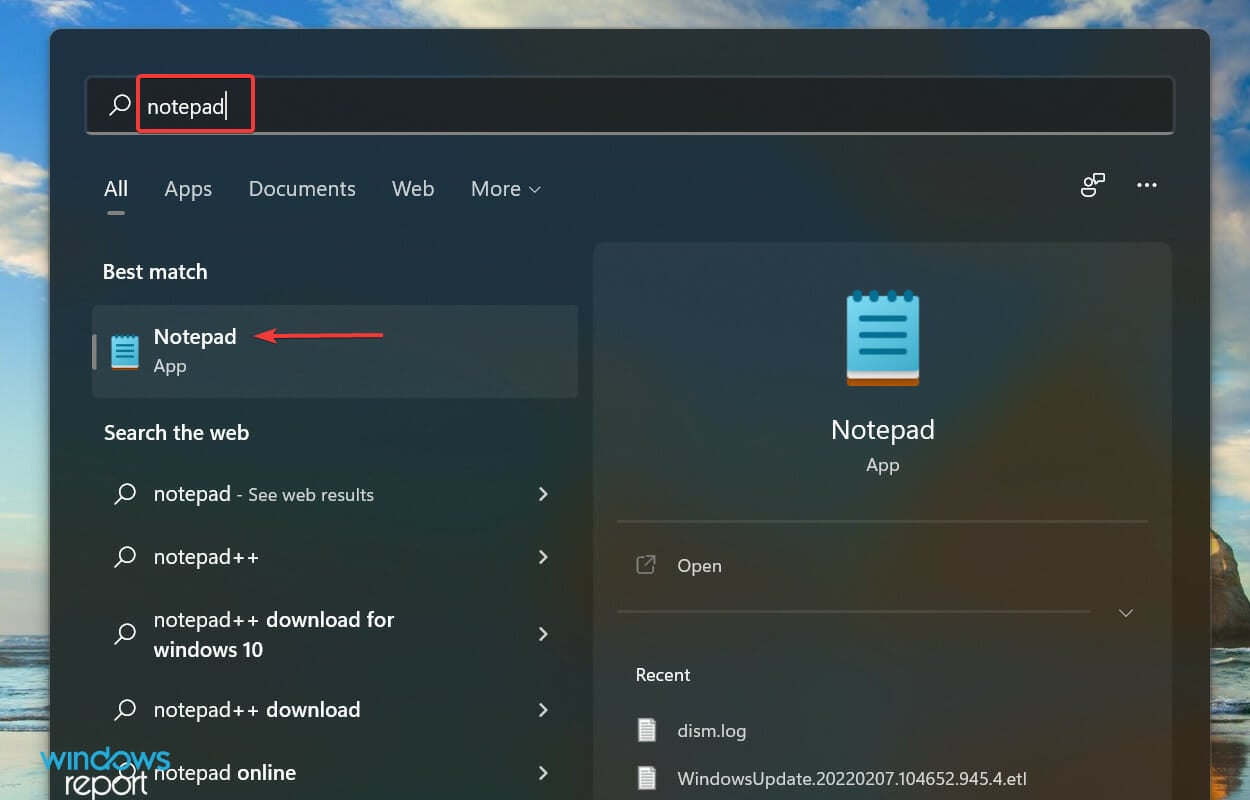 Launch Notepad
