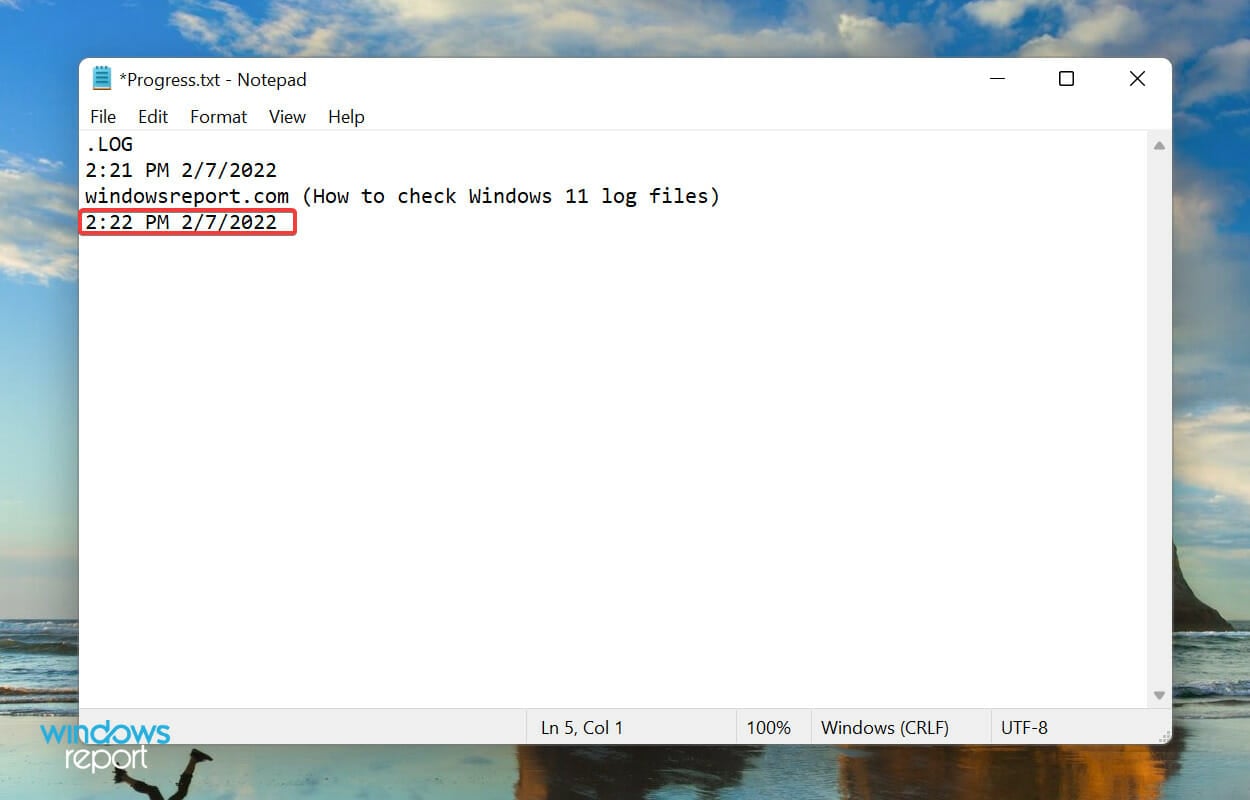 Reopen log file