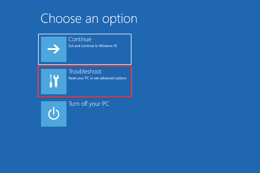 Troubleshoot to repair Windows 10