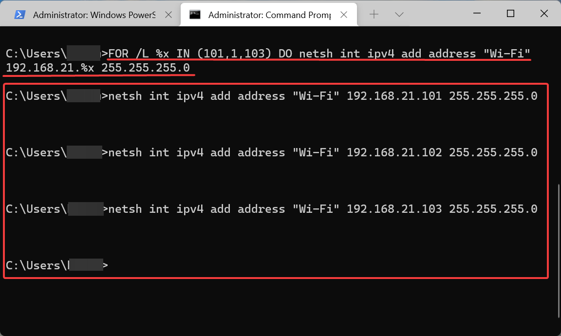 IP addresses added