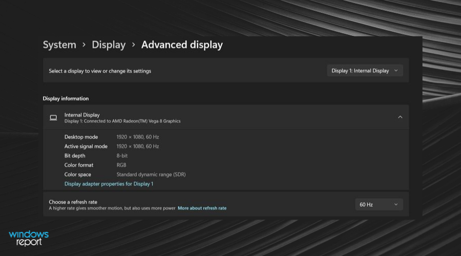 choose a refresh rate
