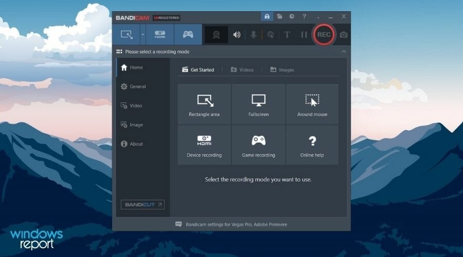 Bandicam Interface best screen recording Windows 11 
