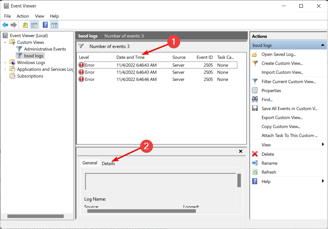date-time-details bsod log file location