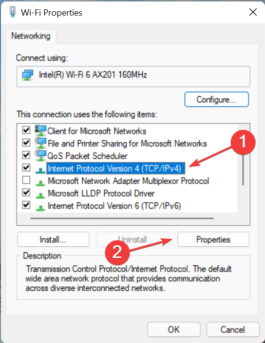 Double-click on IPv4 to Windows 11 add secondary IP address