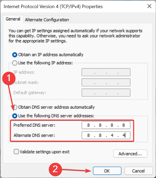 Change DNS server