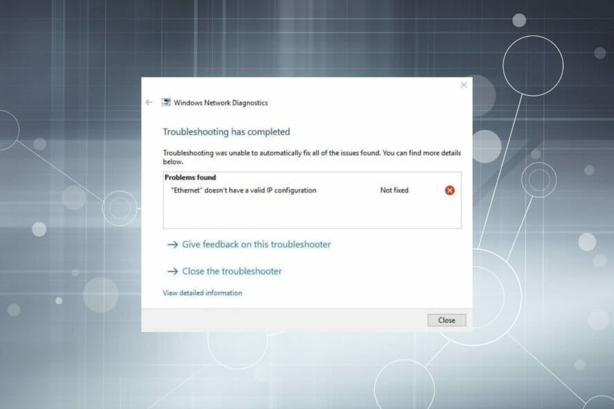 Fix Ethernet doesn't have a valid IP configuration in Windows 11